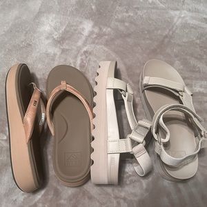 Reef sandals. New without tags, never worn. Brown & nude sandal. Size 7 bundle